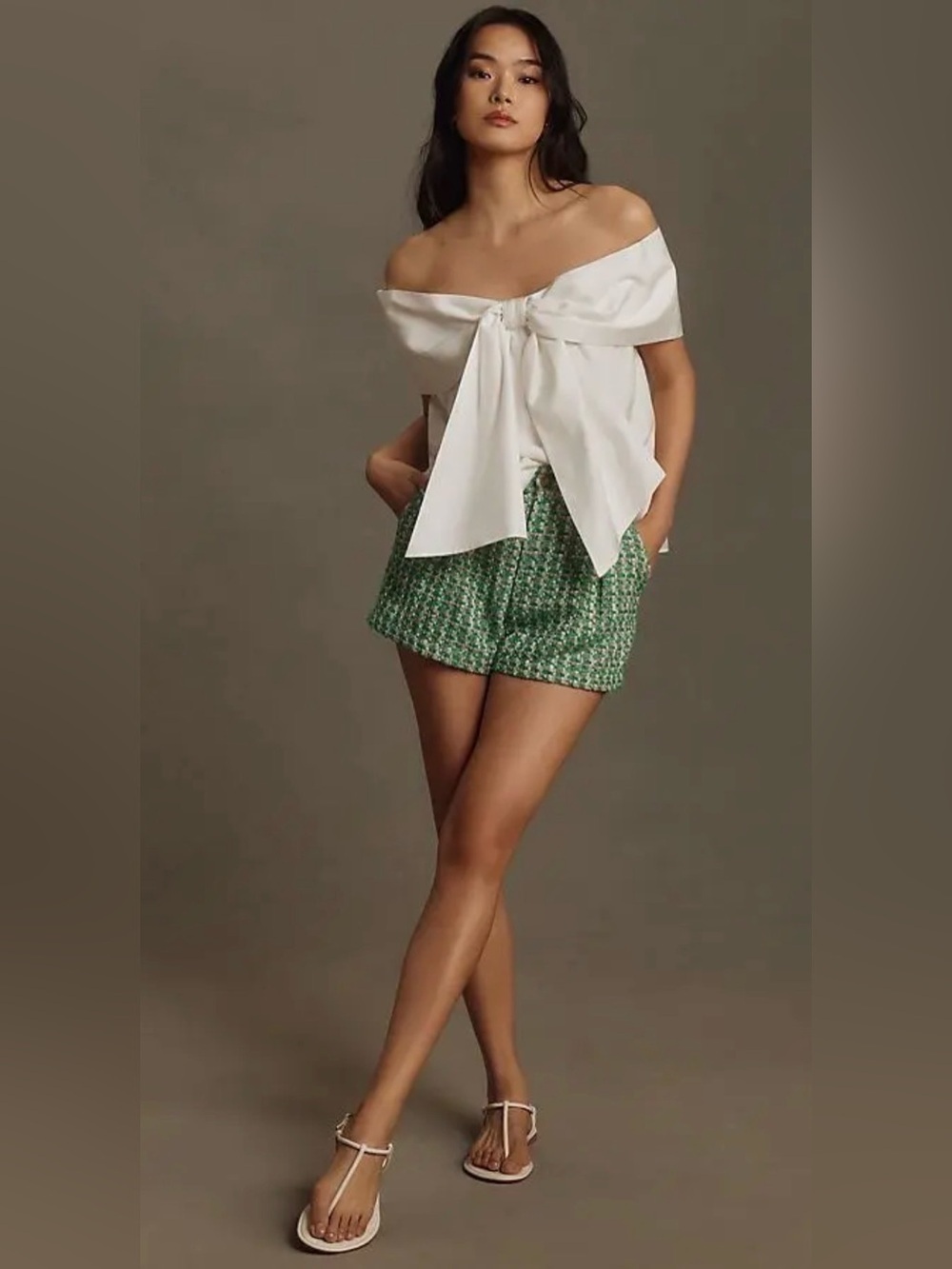 MARE MARE Off the Shoulder Oversized Bow Top Back Pleating Size Small VGUC